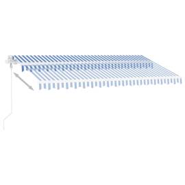 Copertină autonomă retractabilă automat albastru&alb 400x300 cm, 5 image
