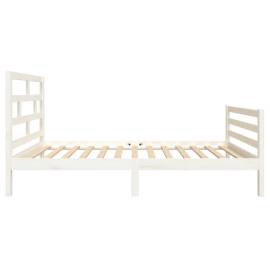 Cadru de pat ,alb, 90x200 cm, lemn masiv de pin, 5 image
