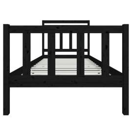 Cadru de pat ,negru, 90x200 cm, lemn masiv, 4 image