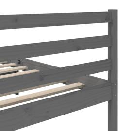 Cadru de pat,gri, 90x200 cm, lemn masiv de pin, 6 image