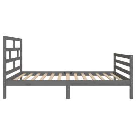 Cadru de pat,gri, 90x200 cm, lemn masiv de pin, 5 image