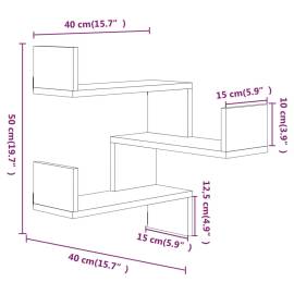 Raft de perete de colț, gri sonoma, 40x40x50 cm, lemn compozit, 8 image