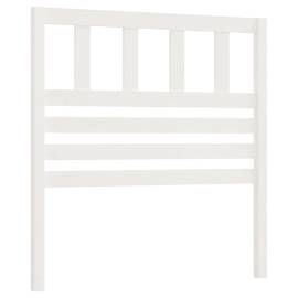 Tăblie de pat, alb, 96x4x100 cm, lemn masiv de pin, 2 image