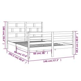 Cadru de pat, 140x200 cm, lemn masiv de pin, 9 image