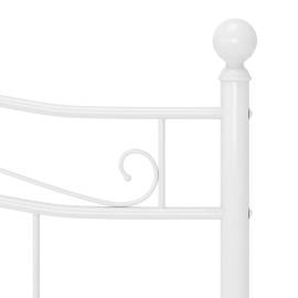 Cadru de pat, alb, 140x200 cm, metal, 6 image