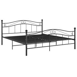 Cadru de pat, negru, 160x200 cm, metal, 2 image