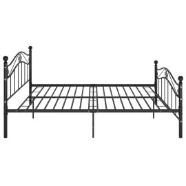 Cadru de pat, negru, 160x200 cm, metal, 4 image