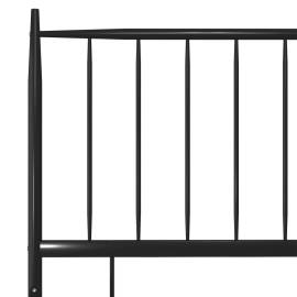 Cadru de pat, negru, 90x200 cm, metal, 6 image