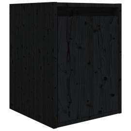 Comode tv, negru, 5 buc., lemn masiv de pin, 7 image