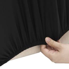 Husă elastică pentru canapea, negru, tricot poliester, 3 image