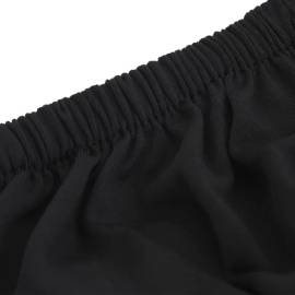 Husă elastică pentru canapea cu 2 locuri negru poliester jerseu, 5 image