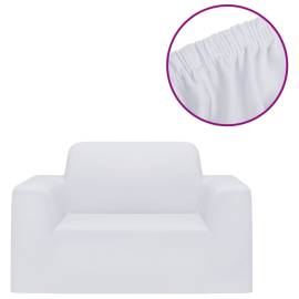 Husă elastică pentru canapea, poliester jersey, alb, 2 image
