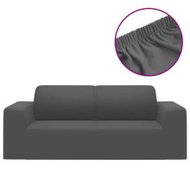 Husă elastică pentru canapea 2 locuri poliester jersey antracit, 2 image
