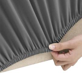 Husă elastică pentru canapea 4 locuri poliester jersey antracit, 3 image