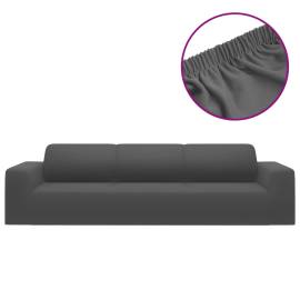Husă elastică pentru canapea 4 locuri poliester jersey antracit, 2 image
