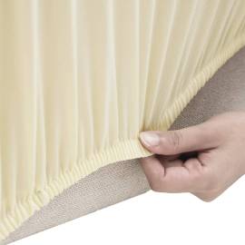 Husă elastică pentru canapea cu 2 locuri poliester jersey crem, 3 image