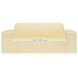 Husă elastică pentru canapea cu 2 locuri poliester jersey crem, 6 image