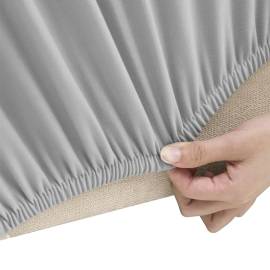 Husă elastică pentru canapea cu 3 locuri poliester jerseu, gri, 3 image