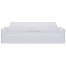 Husă elastică pentru canapea cu 3 locuri poliester jersey alb, 6 image