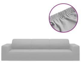 Husă elastică pentru canapea cu 4 locuri poliester jersey gri, 2 image