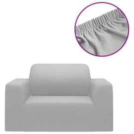Husă elastică pentru canapea poliester jersey gri, 2 image