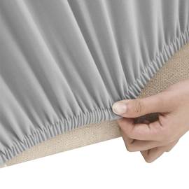 Husă elastică pentru canapea poliester jersey gri, 3 image