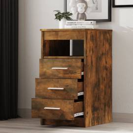 Dulap cu sertar, stejar fumuriu, 40x50x76 cm, lemn prelucrat, 3 image