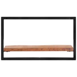 Rafturi de perete 2 buc. 60x25x35 cm lemn masiv acacia/oțel, 3 image