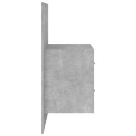 Noptiere de perete, 2 buc., gri beton, lemn prelucrat, 7 image