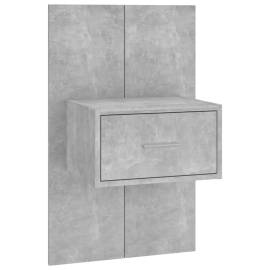 Noptiere de perete, 2 buc., gri beton, lemn prelucrat, 5 image