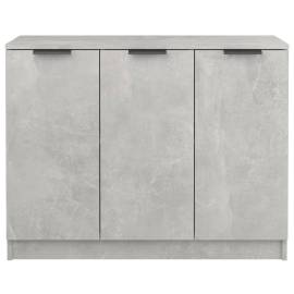 Servantă, gri beton, 90,5x30x70 cm, lemn prelucrat, 5 image