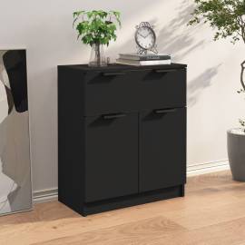 Servantă, negru, 60x30x70 cm, lemn prelucrat, 3 image