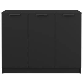 Servantă, negru, 90,5x30x70 cm, lemn prelucrat, 5 image