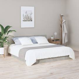 Tăblie de pat, gri beton, 200x1,5x80 cm, lemn prelucrat, 3 image