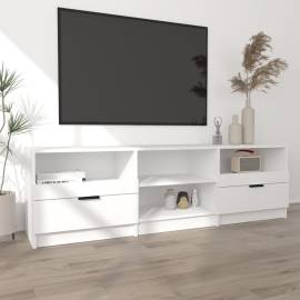 Comodă tv, alb, 150x33,5x45 cm, lemn prelucrat, 3 image