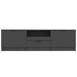 Comodă tv, negru, 140x35x40 cm, lemn prelucrat, 4 image