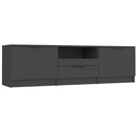 Comodă tv, negru, 140x35x40 cm, lemn prelucrat, 2 image