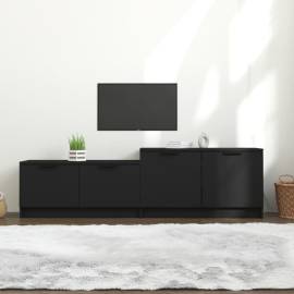 Comodă tv, negru, 158,5x36x45 cm, lemn prelucrat