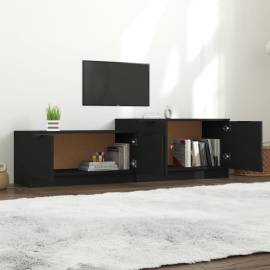 Comodă tv, negru, 158,5x36x45 cm, lemn prelucrat, 3 image