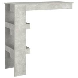 Masă de bar de perete gri beton 102x45x103,5 cm lemn prelucrat, 5 image