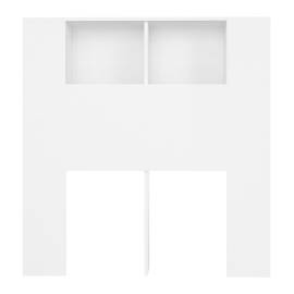 Tăblie de pat cu dulap, alb, 100x18,5x104,5 cm, 4 image