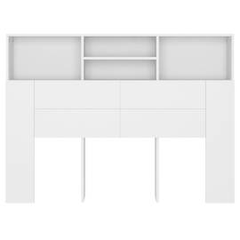 Tăblie de pat cu dulap, alb, 140x19x103,5 cm, 5 image