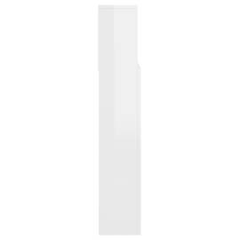 Tăblie de pat cu dulap, alb extralucios, 140x19x103,5 cm, 6 image