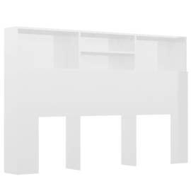 Tăblie de pat cu dulap, alb extralucios, 160x19x103,5 cm, 2 image