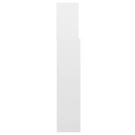 Tăblie de pat cu dulap, alb extralucios, 160x19x103,5 cm, 6 image