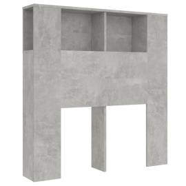 Tăblie de pat cu dulap, gri beton, 100x18,5x104,5 cm, 2 image