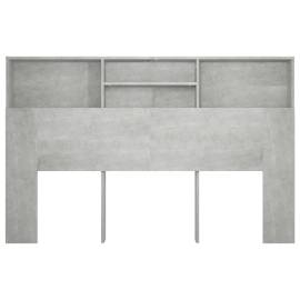 Tăblie de pat cu dulap, gri beton, 160x19x103,5 cm, 5 image