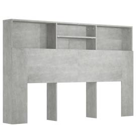 Tăblie de pat cu dulap, gri beton, 160x19x103,5 cm, 2 image