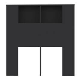 Tăblie de pat cu dulap, negru, 100x18,5x104,5 cm, 4 image