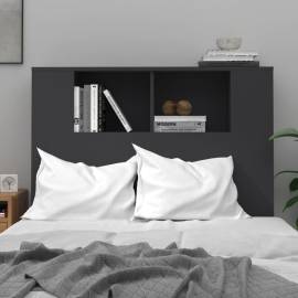 Tăblie de pat cu dulap, negru, 100x18,5x104,5 cm, 3 image